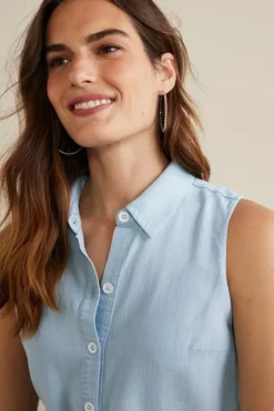 Sale Soft Surroundings Jennifer Tencel™ Tank LightChambray