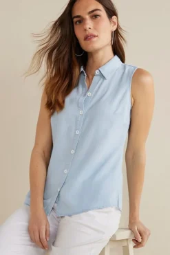 Sale Soft Surroundings Jennifer Tencel™ Tank LightChambray