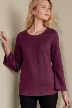 Soft Surroundings Jeri Jacquard Top MultiFloral