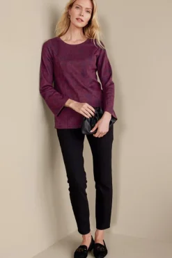 Soft Surroundings Jeri Jacquard Top MultiFloral