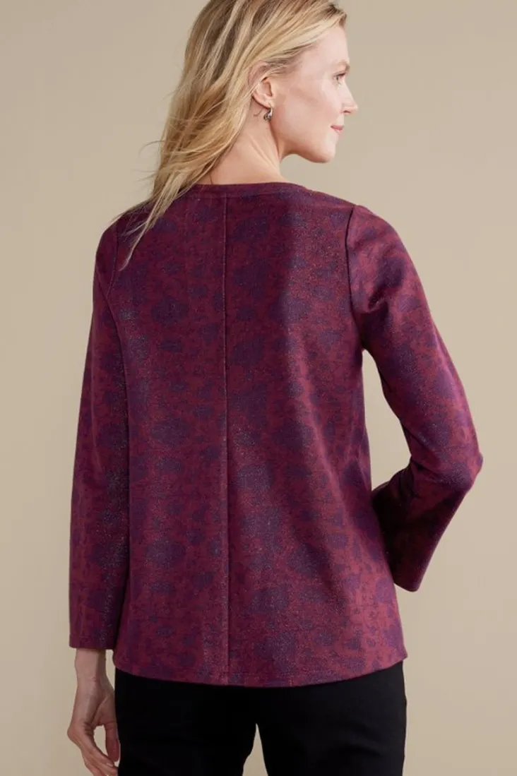 Soft Surroundings Jeri Jacquard Top MultiFloral
