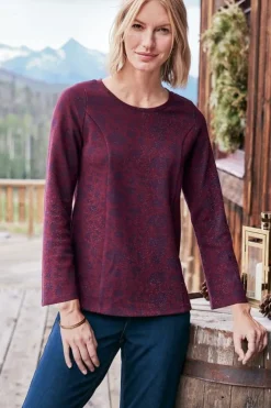 Soft Surroundings Jeri Jacquard Top MultiFloral