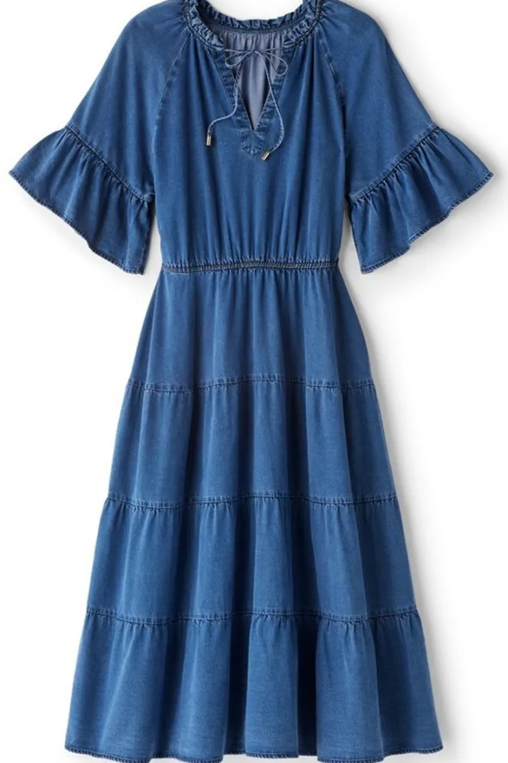 Sale Soft Surroundings Jessanne Tencel™ Midi Dress DarkMediumIndigo