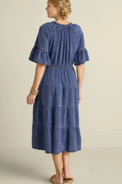 Sale Soft Surroundings Jessanne Tencel™ Midi Dress DarkMediumIndigo