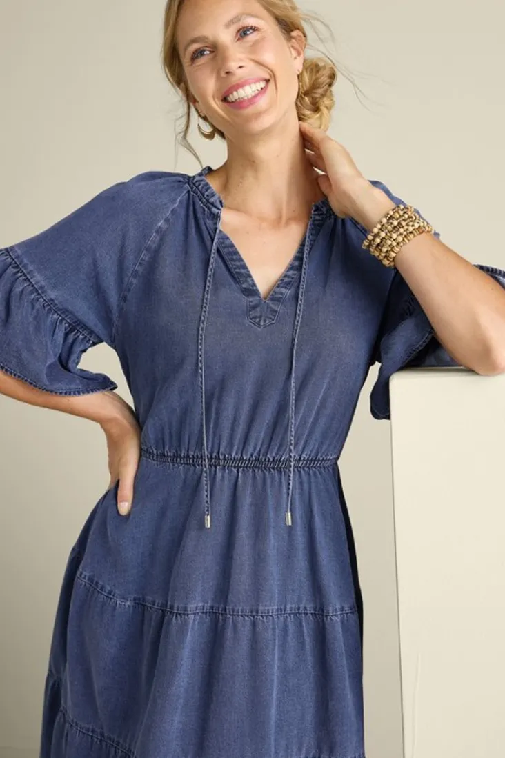 Sale Soft Surroundings Jessanne Tencel™ Midi Dress DarkMediumIndigo