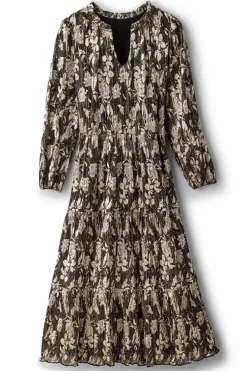 New Soft Surroundings Jobelle Shimmer Midi Dress FoilGarden