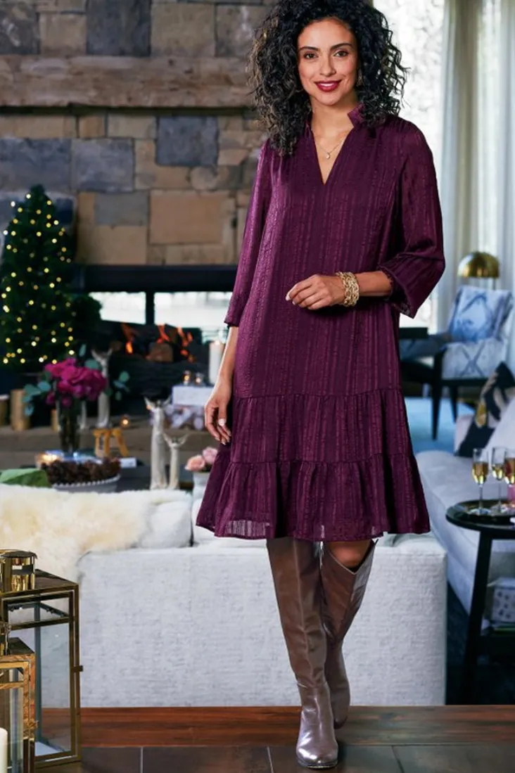 Outlet Soft Surroundings Jocelyn Dress GrapeWine