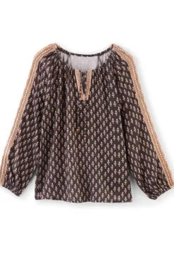 New Soft Surroundings Jolene Blouse NeutralGeo
