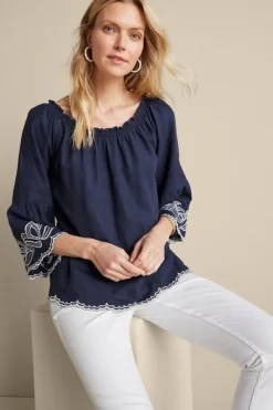Best Soft Surroundings Josey Top Navy