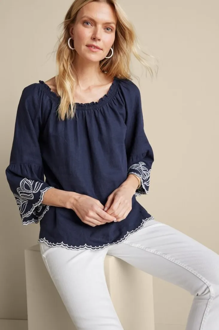 Best Soft Surroundings Josey Top Navy