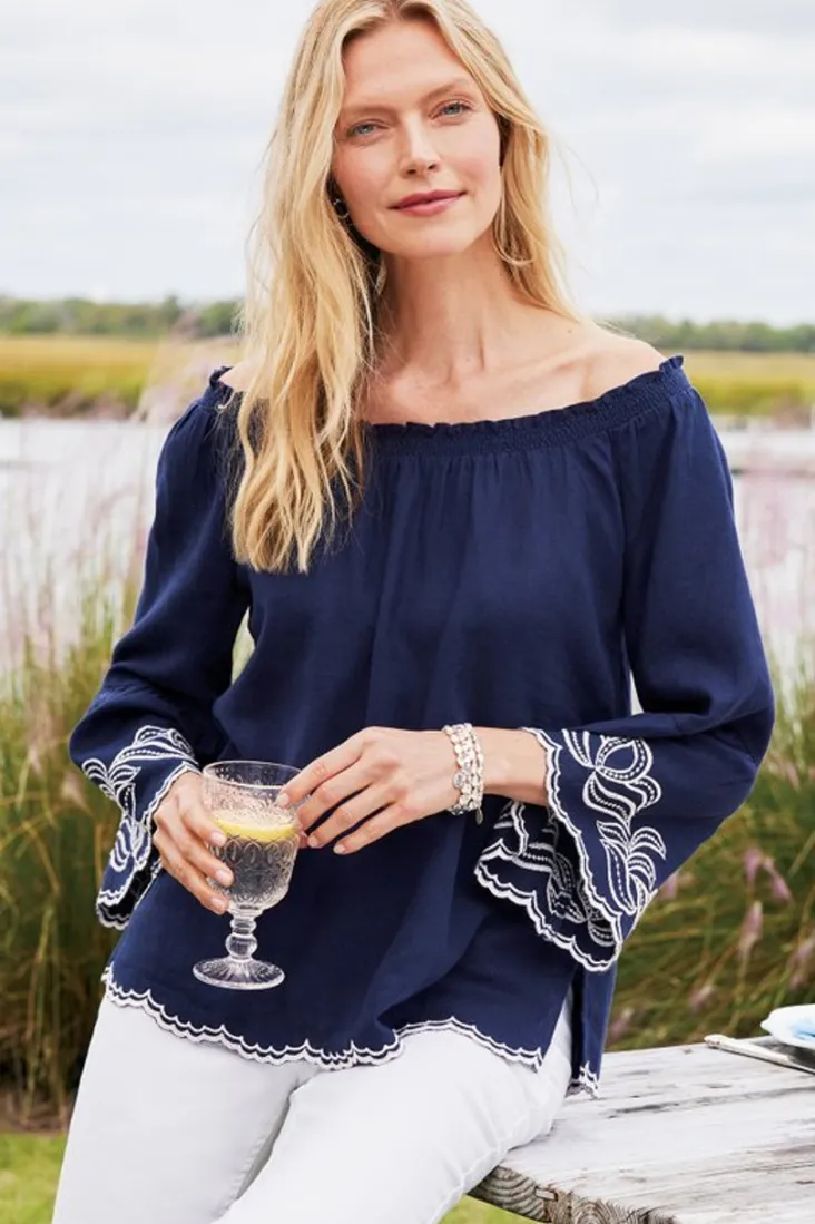Best Soft Surroundings Josey Top Navy
