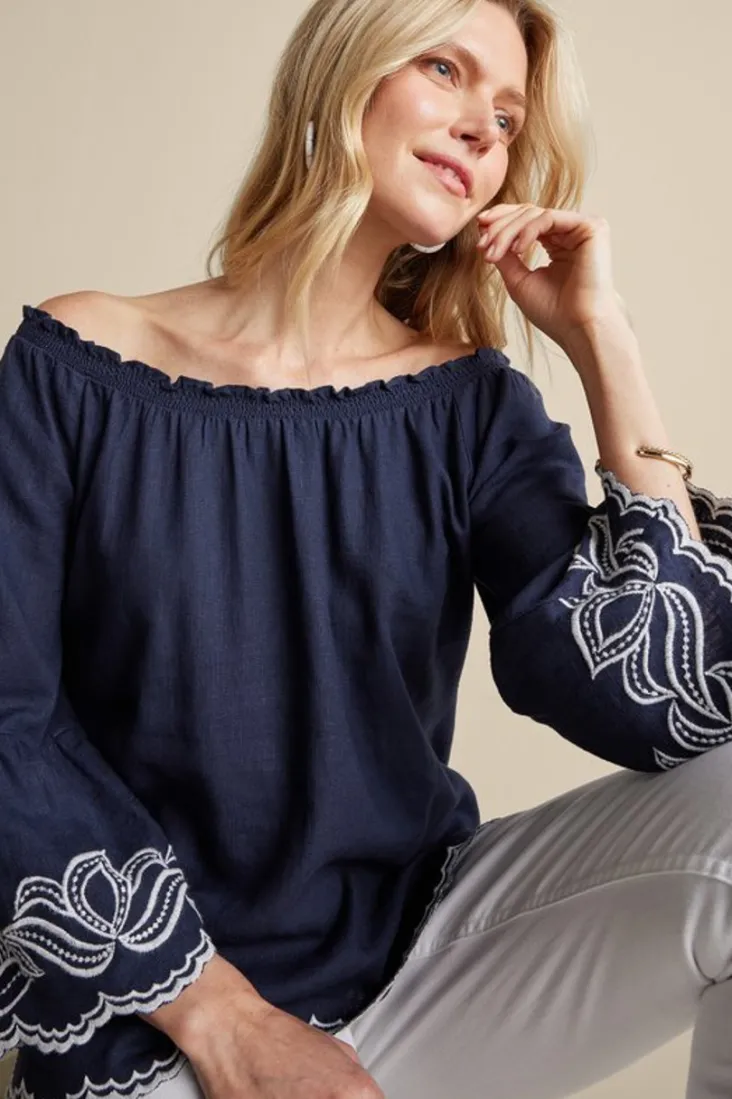 Best Soft Surroundings Josey Top Navy