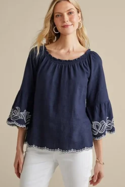Best Soft Surroundings Josey Top Navy