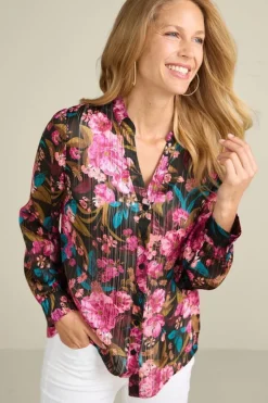 Online Soft Surroundings Josie Shimmer Shirt SolsticeFloral