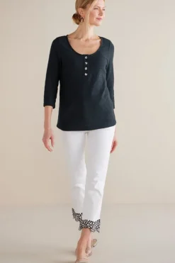 Outlet Soft Surroundings Jude Textured Top Black