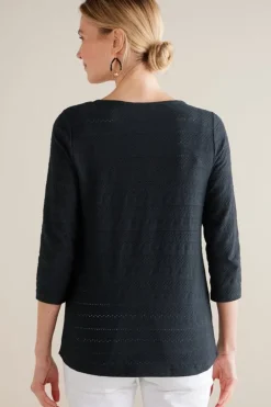 Outlet Soft Surroundings Jude Textured Top Black