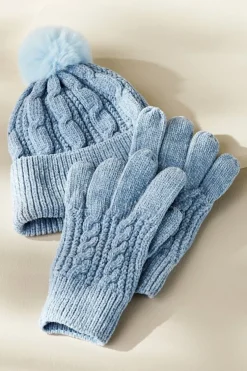 Outlet Soft Surroundings Jules Chenille Hat & Gloves Set