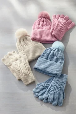 Outlet Soft Surroundings Jules Chenille Hat & Gloves Set