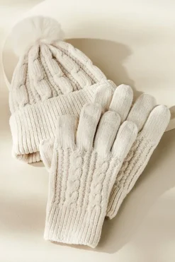 Outlet Soft Surroundings Jules Chenille Hat & Gloves Set
