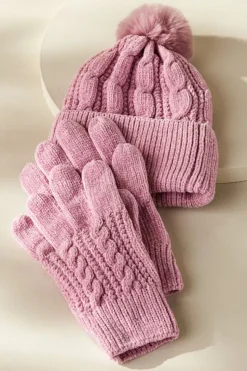 Outlet Soft Surroundings Jules Chenille Hat & Gloves Set