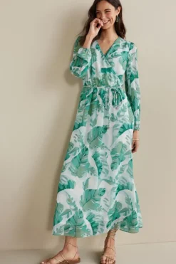 Best Soft Surroundings Kaia Maxi Dress GreenTropicalPalm