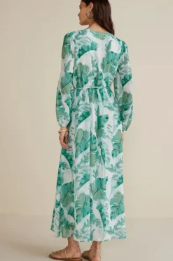 Best Soft Surroundings Kaia Maxi Dress GreenTropicalPalm