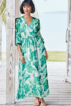 Best Soft Surroundings Kaia Maxi Dress GreenTropicalPalm