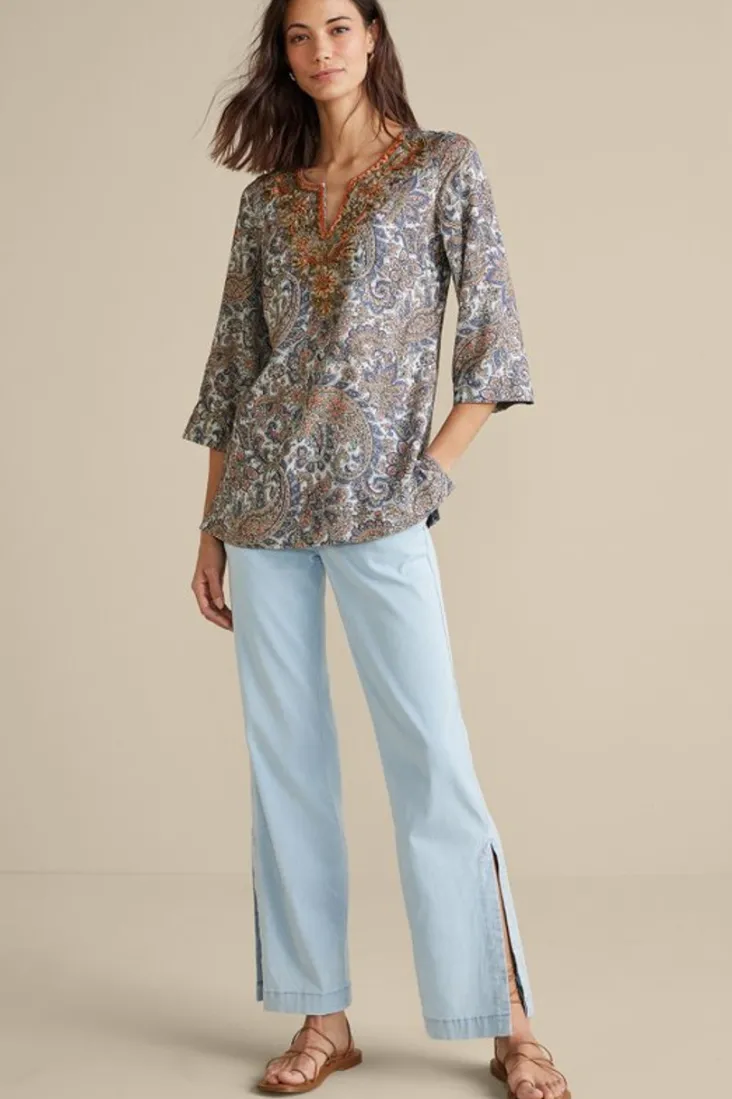 Discount Soft Surroundings Kaimana Embellished Tunic SpringPaisley