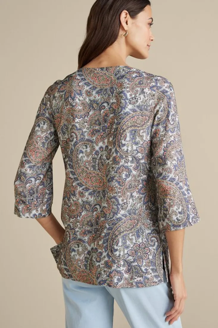 Discount Soft Surroundings Kaimana Embellished Tunic SpringPaisley