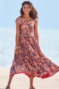 Clearance Soft Surroundings Kara Dress FieryTealJacobean