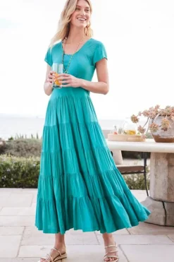 Clearance Soft Surroundings Kara Dress FieryTealJacobean