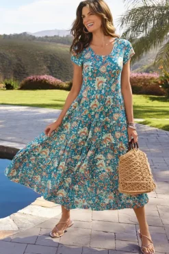 Clearance Soft Surroundings Kara Dress FieryTealJacobean