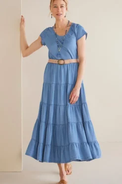 Clearance Soft Surroundings Kara Tencel™ Dress MediumIndigo
