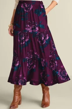 Best Soft Surroundings Kara Velvet Skirt BordeauxBloom