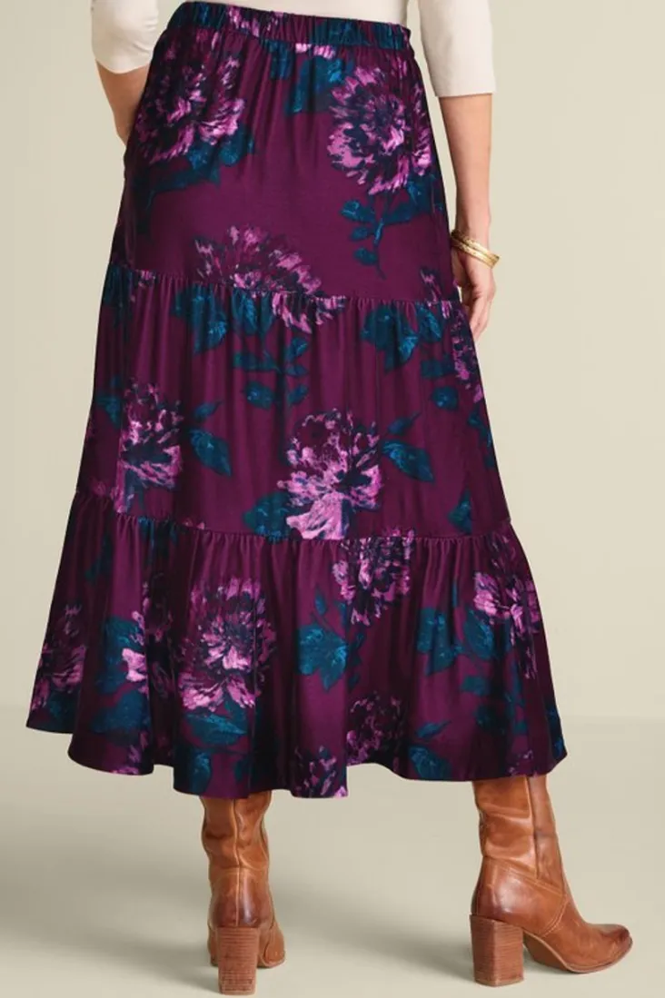 Best Soft Surroundings Kara Velvet Skirt BordeauxBloom