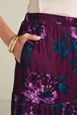 Best Soft Surroundings Kara Velvet Skirt BordeauxBloom