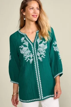 Best Soft Surroundings Katie Gauze Tunic TealGreen