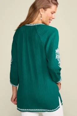 Best Soft Surroundings Katie Gauze Tunic TealGreen