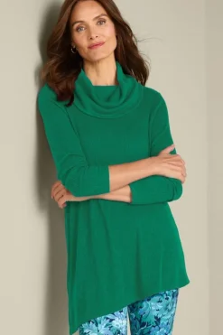Soft Surroundings Kayla Rib Knit Cowl Neck Tunic