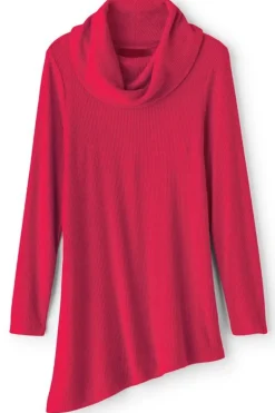 Soft Surroundings Kayla Rib Knit Cowl Neck Tunic