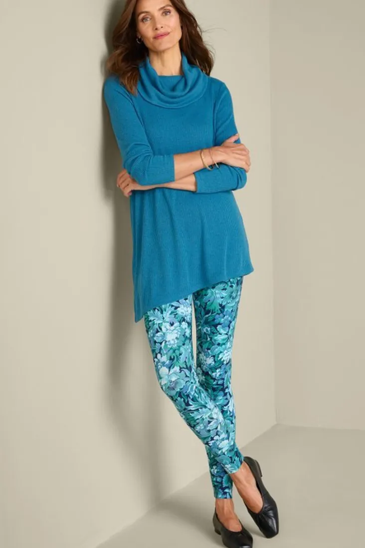 Soft Surroundings Kayla Rib Knit Cowl Neck Tunic