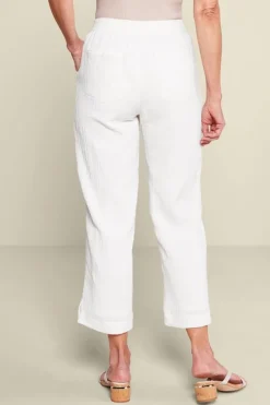 Hot Soft Surroundings Khulani Straight Leg Gauze Crop Pants Navy