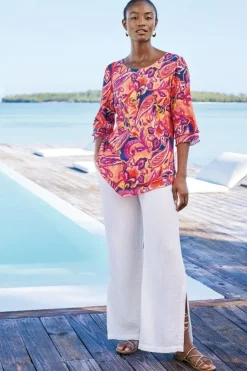 Soft Surroundings Khulani Wide Leg Gauze Pants