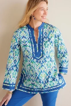 Discount Soft Surroundings Kirti Ikat Tunic Green/TealIkat