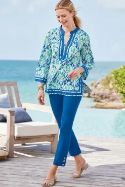 Discount Soft Surroundings Kirti Ikat Tunic Green/TealIkat