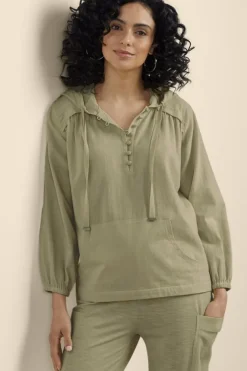 Outlet Soft Surroundings Lanai Hoodie BayLeaf