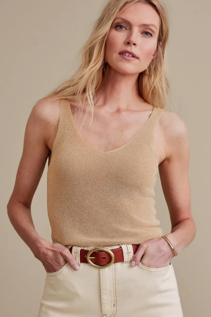 Soft Surroundings Lara Sweater Tank Gold