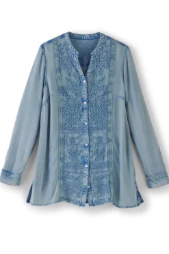 Online Soft Surroundings Las Olas Shirt LightBlue