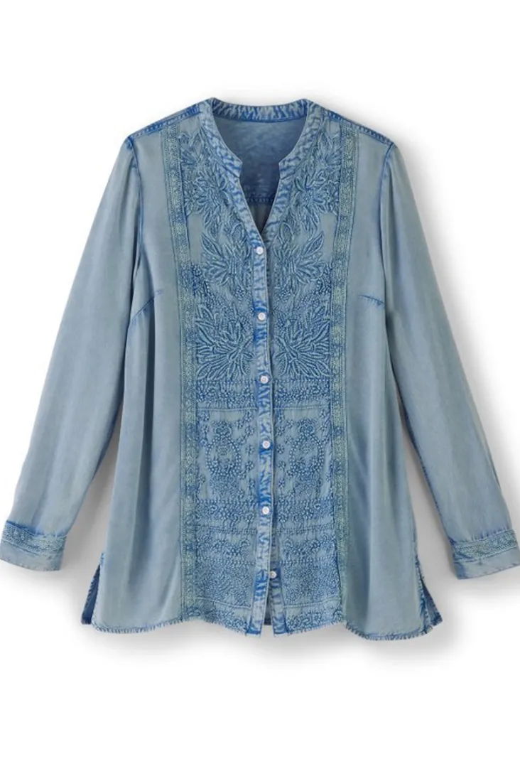 Online Soft Surroundings Las Olas Shirt LightBlue