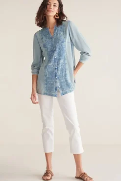 Online Soft Surroundings Las Olas Shirt LightBlue